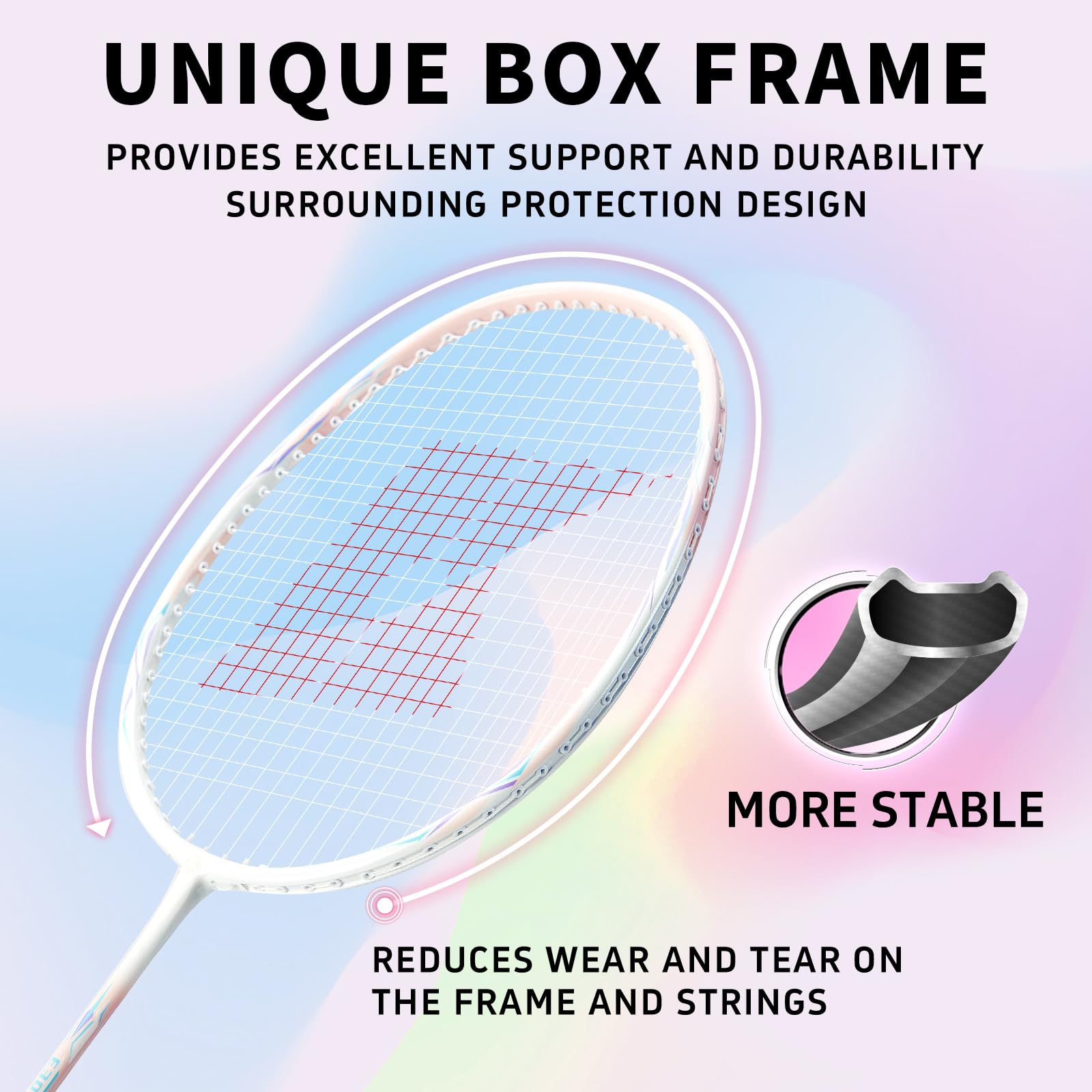 Racchetta da Badminton E30 rosa+viola +KG-30