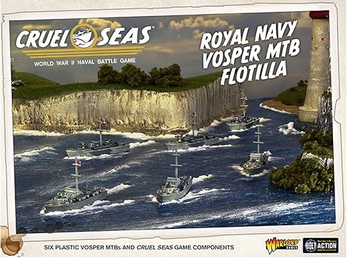 Miniatura 1 de Warlord Cruel Seas British Royal Navy Vosper MTB Flotilla 1:300 WWII Naval Militar Wargaming Kit de modelo de plástico, pequeño