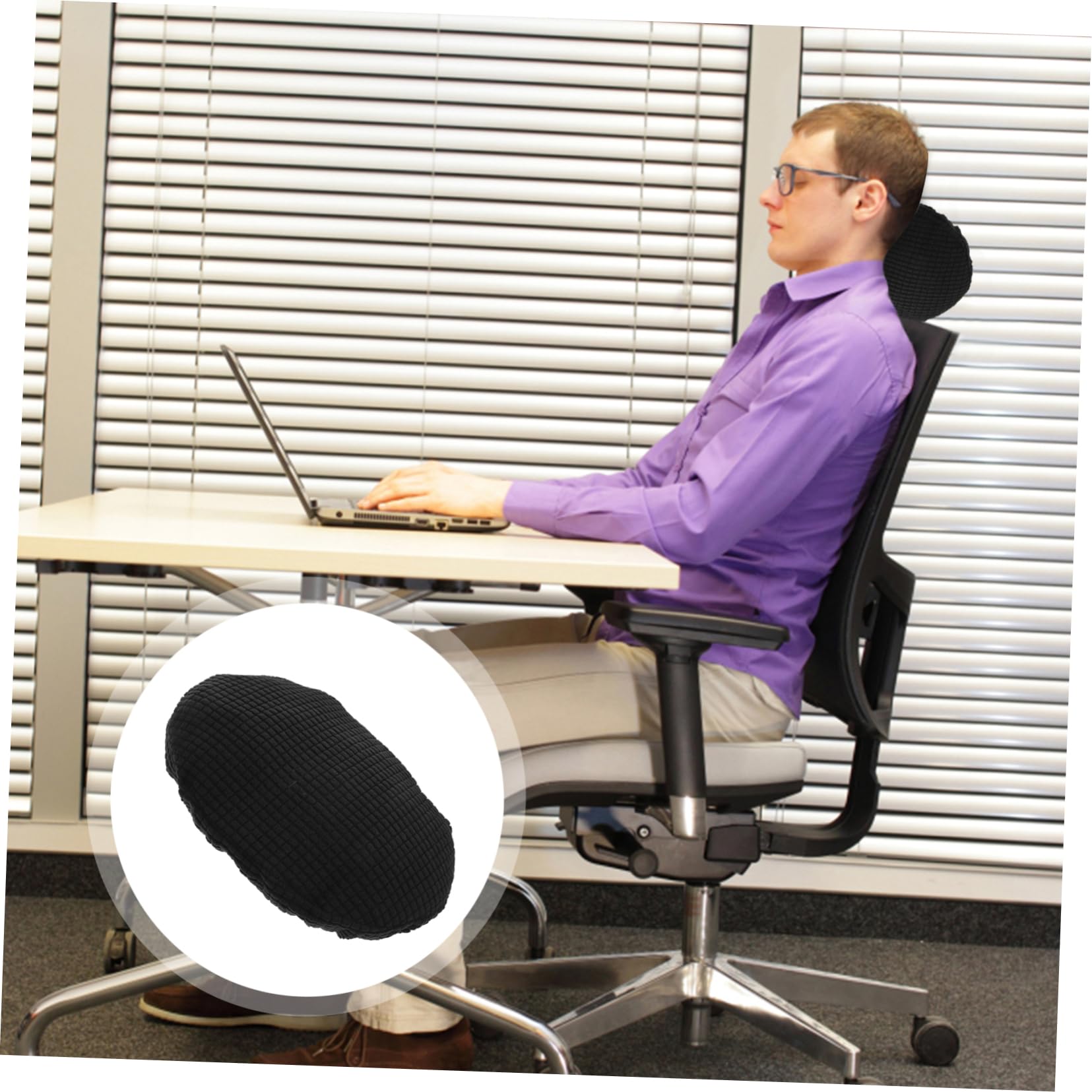 Housses De Coussin De Tête Pour Chaise De Bureau - Taille 28-32cm, Polyester, Neuf
