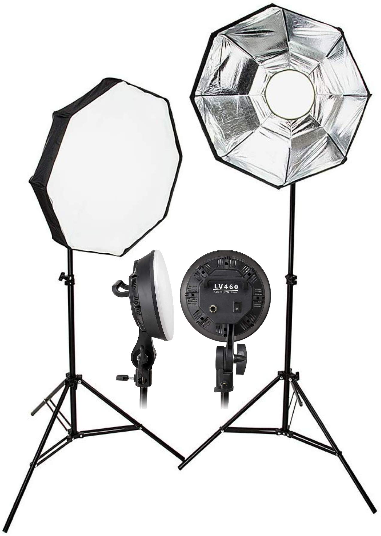 OCTOVA LV460 Professional Soft Led Continuous Video Light Dimmable Octa Softbox Kit with AC Adapter for YouTube Film Making Shooting, Studio Videography, Photography, Green Screen Chroma Key