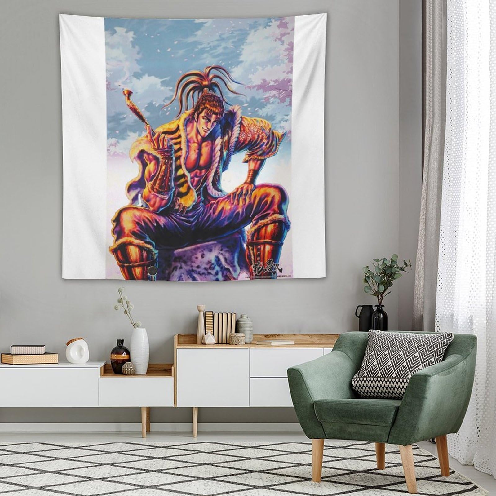 Amazon.co.jp: 花の慶次 前田慶次 タペストリー 壁掛け 人気 布