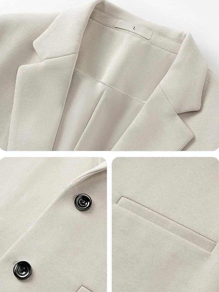 Men Vintage Commuter Business Suit Jacket Blazers Coat Spring Autumn Outerwear