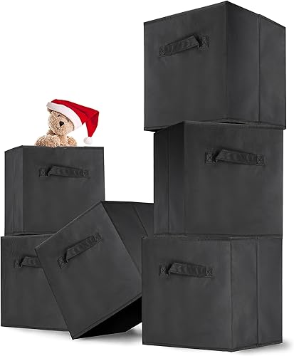 PACHIRA E-Commerce Contenedores de almacenamiento en cubo, organizador de almacenamiento de 11 x 11 pulgadas, contenedores plegables de tela con