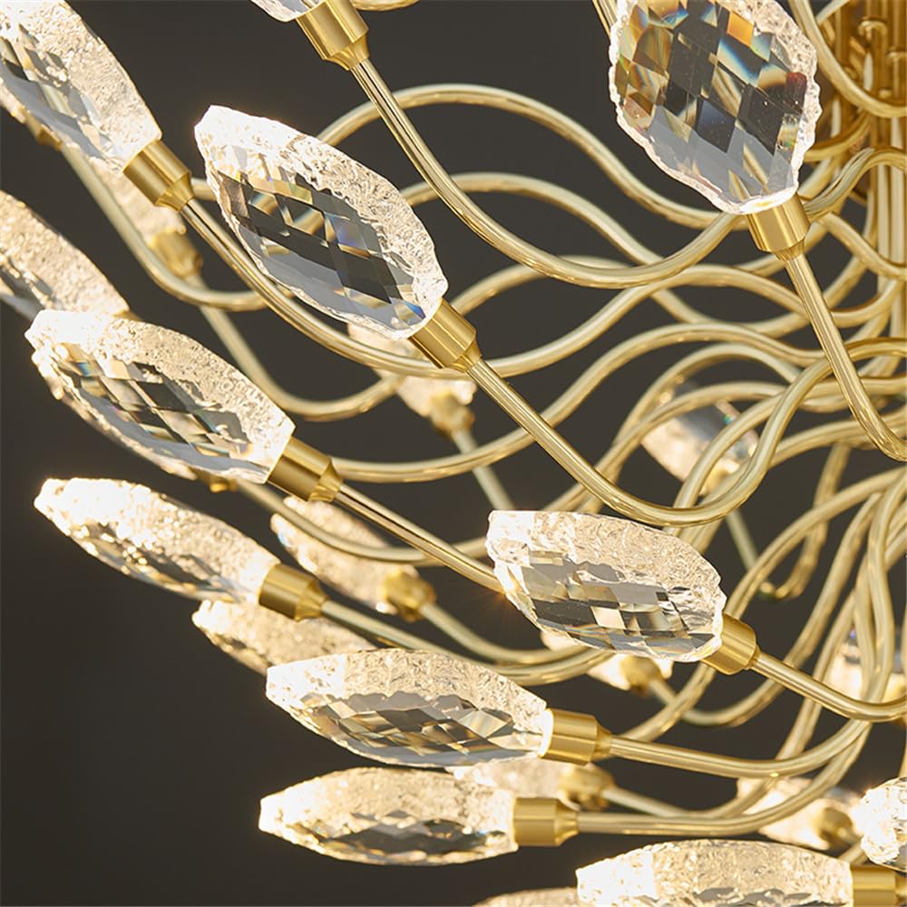 Lampadario di Lusso Contemporaneo in Cristallo con LED, Design alla Moda e Creativo per Soggiorno, Ristorante, Camera da Letto, Villa, Hotel, Salone di Bellezza, Scale, Duplex (C D