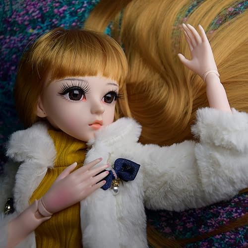 Miniatura 6 de Proudoll Muñeca BJD de 1/3 de 23.6 in y 24 pulgadas, muñecas articuladas con bola SD, trajes diarios, peluca, zapatos, libre de cambiar, regalo de