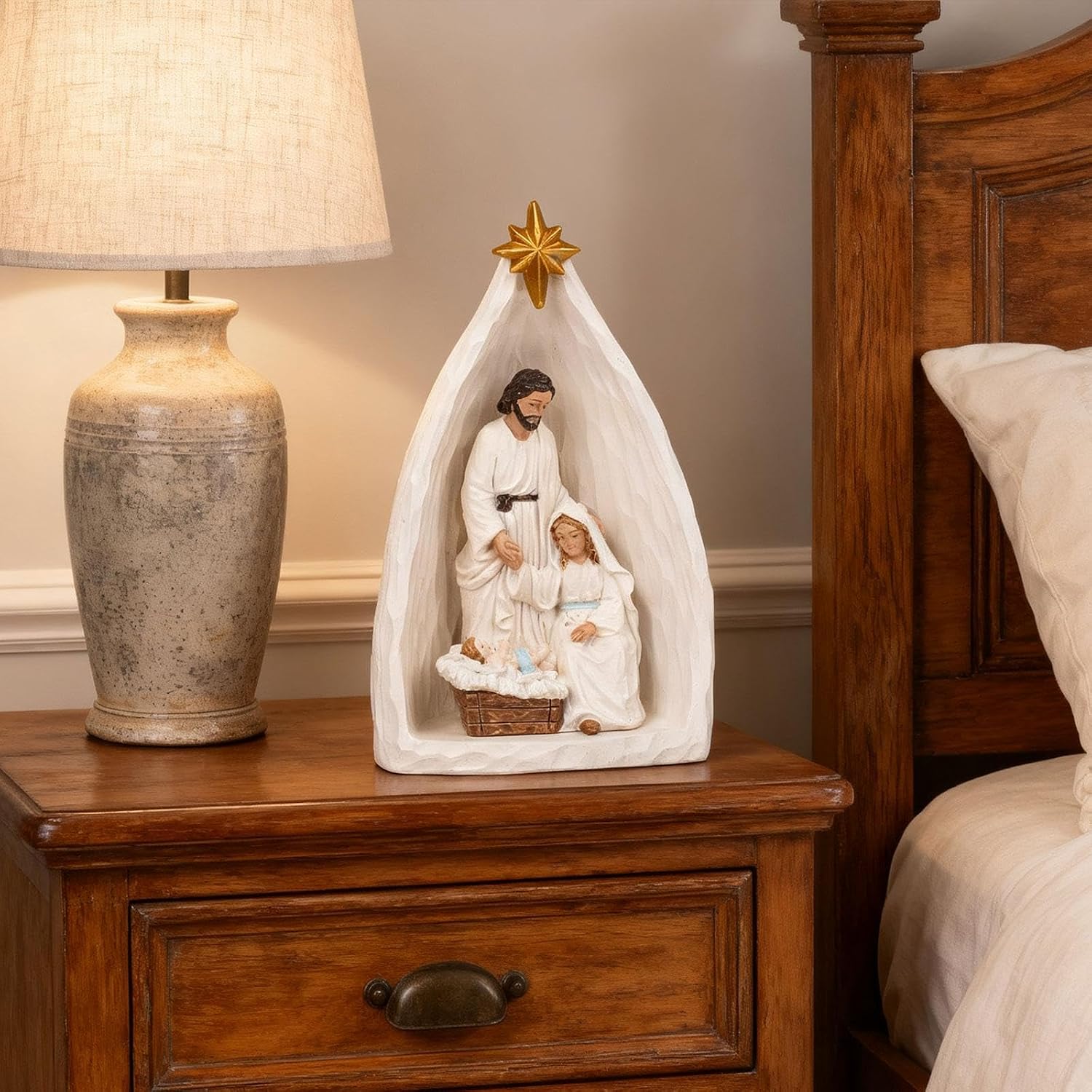 Nativity Scene Christmas Classic Jesus Statue for Tabletop Shelf Living Room