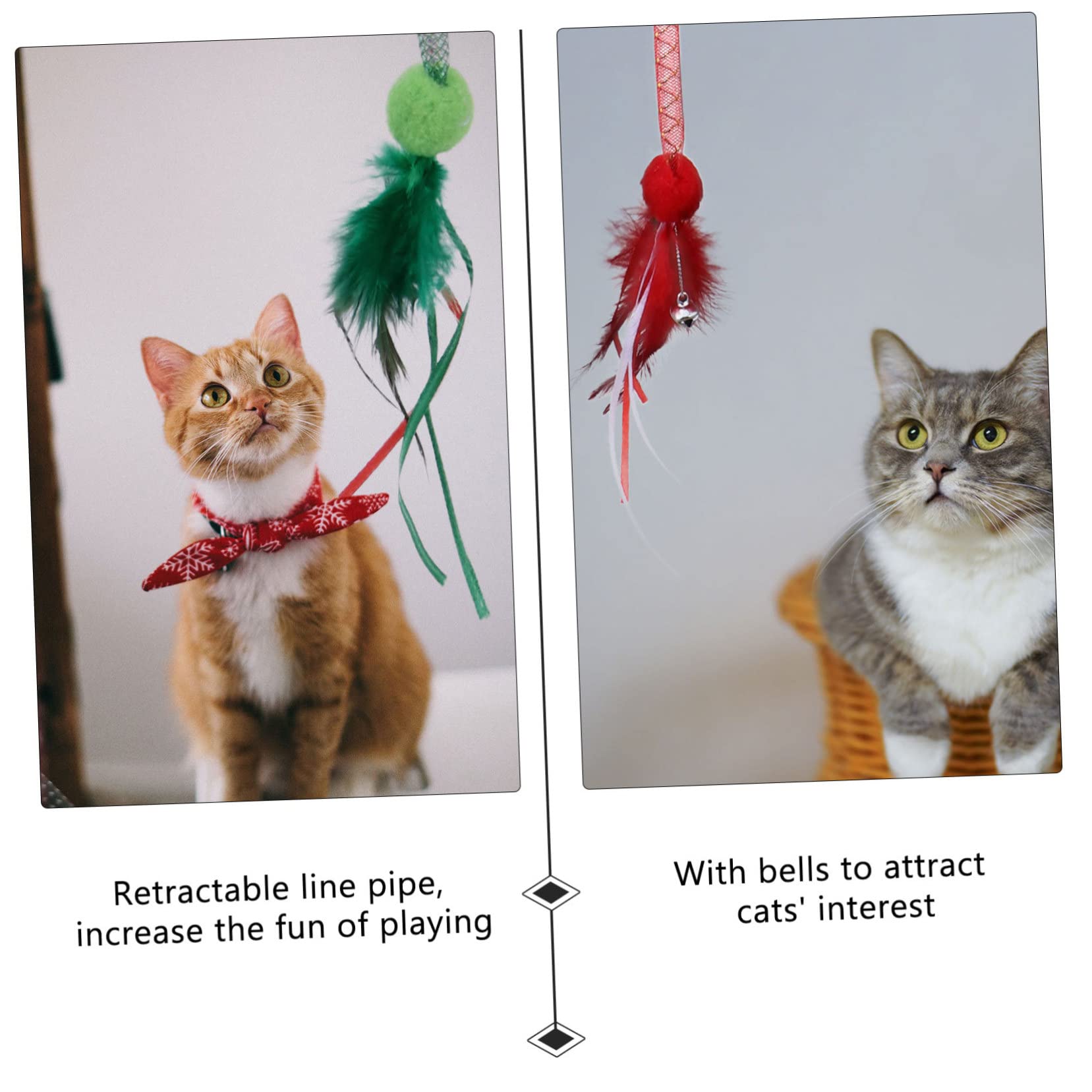 Toddmomy 9pièces Jouets Interactifs pour Chats Jouet De Noël avec Cataire Et Cloche Teaser pour Chat Amusant Et Festif