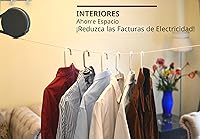Vista 4 de Tendedero retráctil – Línea de lavado portátil resistente para interiores y exteriores – Línea de ropa retráctil de PVC de 45 pies con montaje