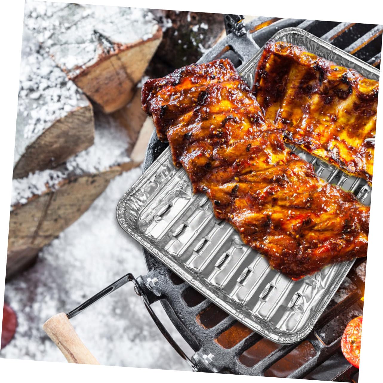 Mipcase 10Pezzi Padelle Usa e Getta Resistente Alle Temperature per Barbecue Carne