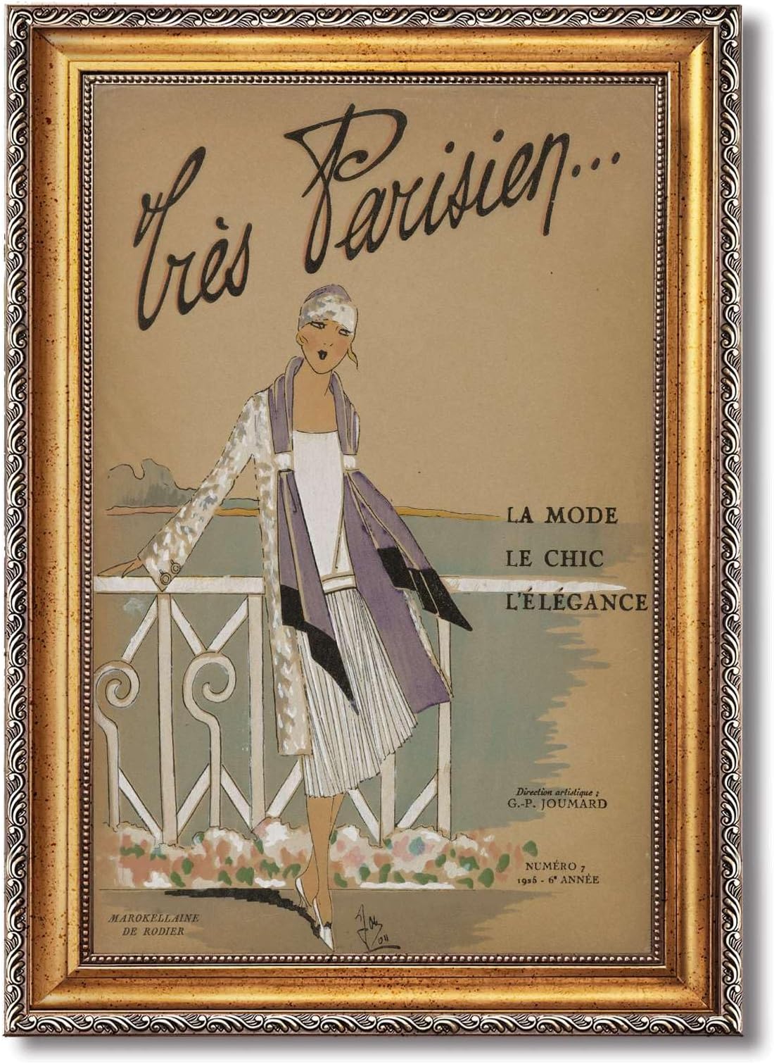 - Vintage Framed Fashion Magazine Cover Wall Art Canvas Print Oil Paintings Reproduction World Classics Elegant Poster, Painting, Pictures, Wall Decor Home Decor for Apartment, Office (Retro Framed,12L"x16W")