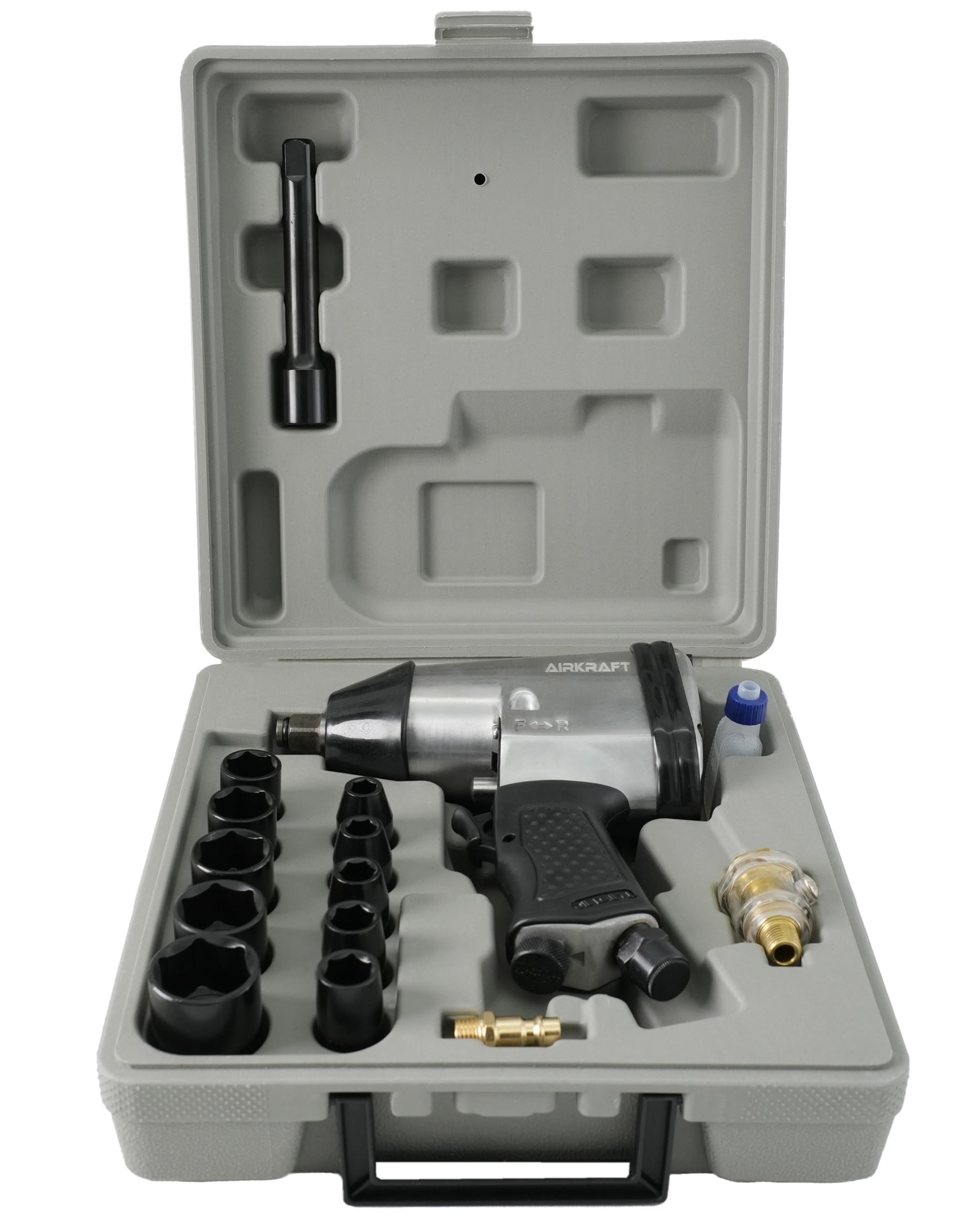 ZESTAW 17el KLUCZ PNEUMATYCZNY UDAROWY 1/2" 350 Nm 7000 obr/min Z NASADKAMI