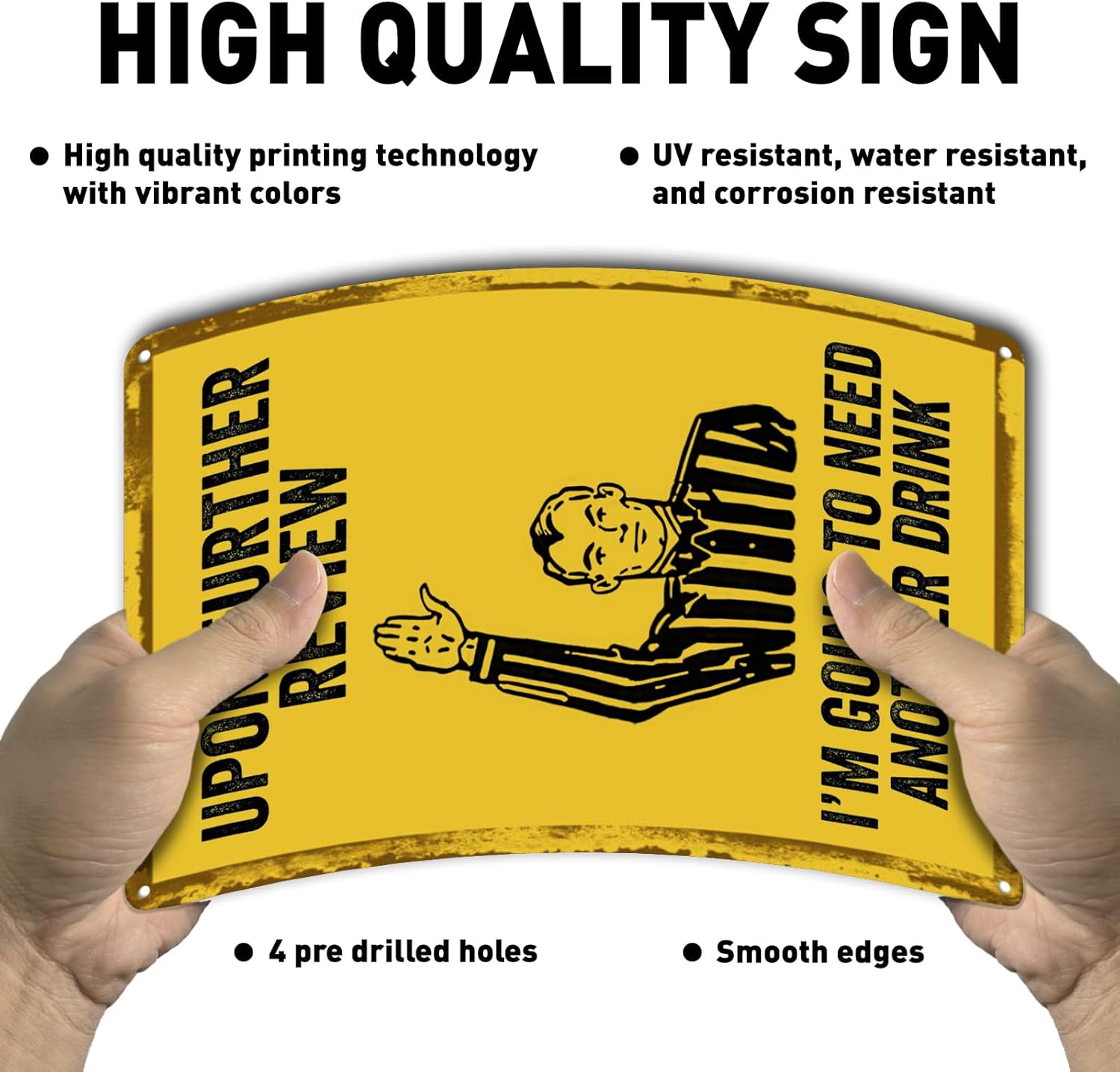 Yellow Metal Football Referee Sign for Garage or Man Cave