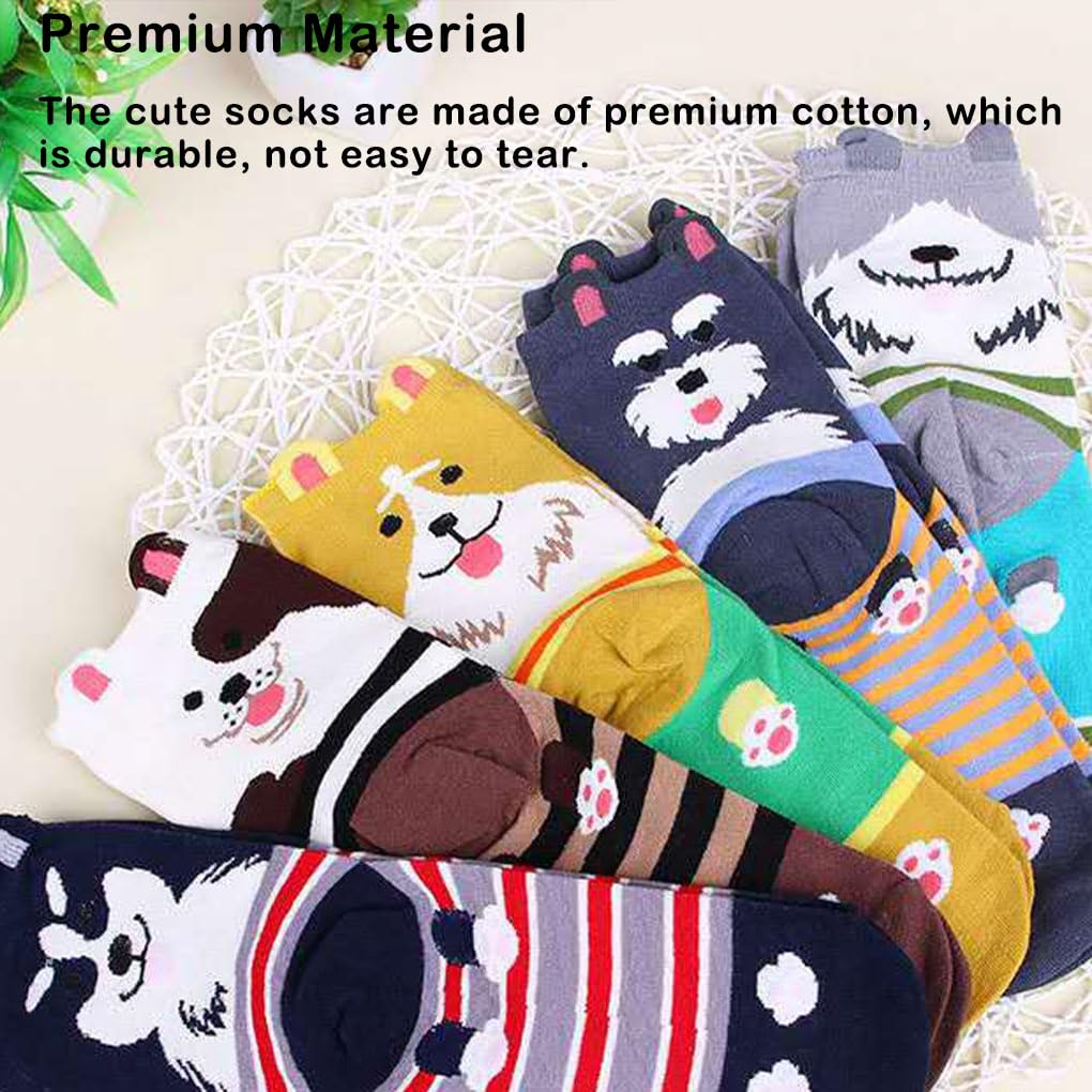 5 pares de calcetines de gato con diseño de animales encantadores y perros, calcetines de algodón a rayas, calentadores de piernas para mujeres y niñas, regalos para mujeres, estilo 1