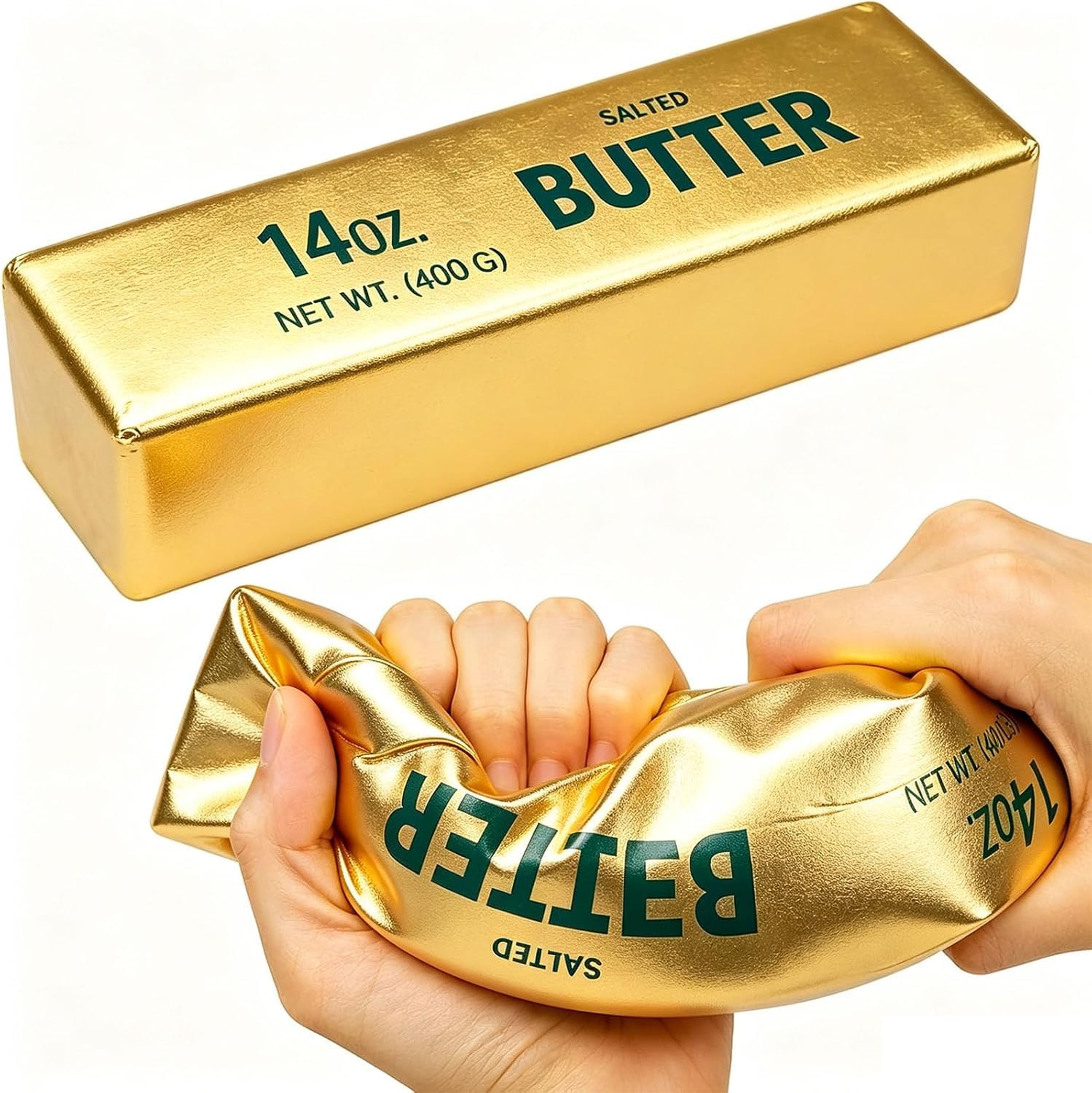 Giant Butter Squishy, 24CM Big Gold Soft Squeeze Sensory Fidget Toys