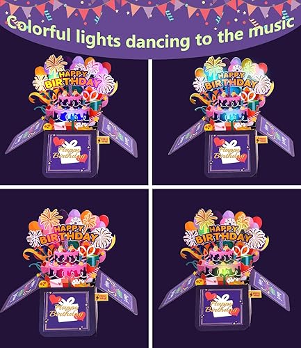 Miniatura 9 de Magic Ants Tarjetas emergentes de papel de flores, tarjeta de felicitación emergente 3D de ramo de flores, tarjeta de cumpleaños desplegable para