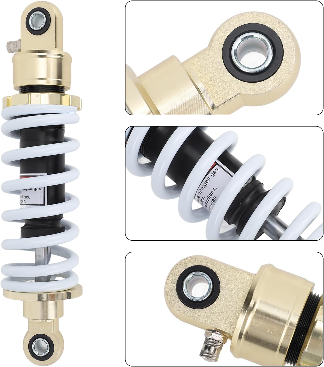 Qiilu Strut Shock Absorber 250mm Hole Distance 8mm Adjustable Damping Suspension Spring Shock Absorber for Motorcycle ATV