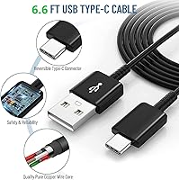 Vista 4 de Para Samsung Cargador de carga rápida USB C Android cargador tipo C cable de 6.6 pies para Samsung Galaxy Phone