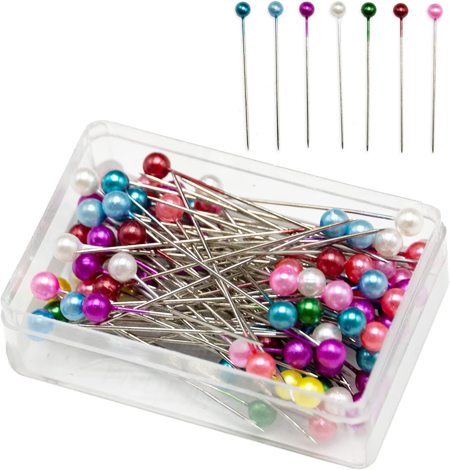 100Pcs 1.5 Inch Sewing Pins Plastic Ball Head Straight Quilting Pins for Dressmaker Jewelry DIY Decoration, Art Craft and Sewing Projects (Multicolor)