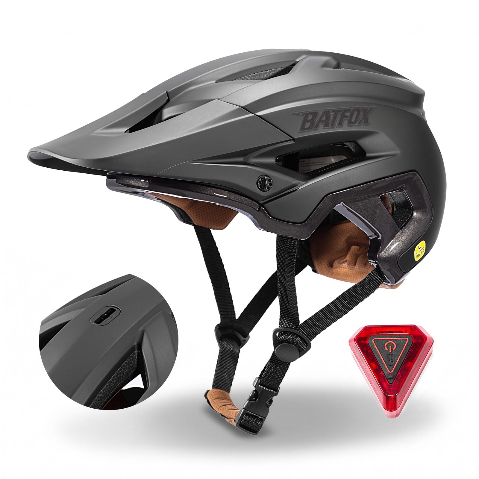 KINGBIKE Mountainbike Fahrradhelm Herren und Damen mit Kamerahalterung, Leichter MTB Helm Fuer Erwachsene, atmungsaktiv, verstellbar 56-60 cm, Fuer Rennrad, City und E-Bike