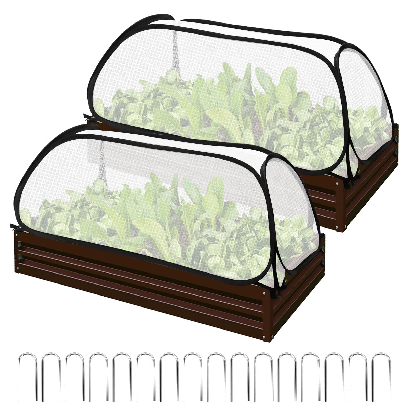 Invernadero Túnel, 114,3 x 55,9 x 40,6 cm Mini Invernadero Pop Up Cubierta de Plantas de Jardinería Portátil Pequeña PVC con Puerta con Cremallera para Proteger Las Verduras y Frutas de los Animales