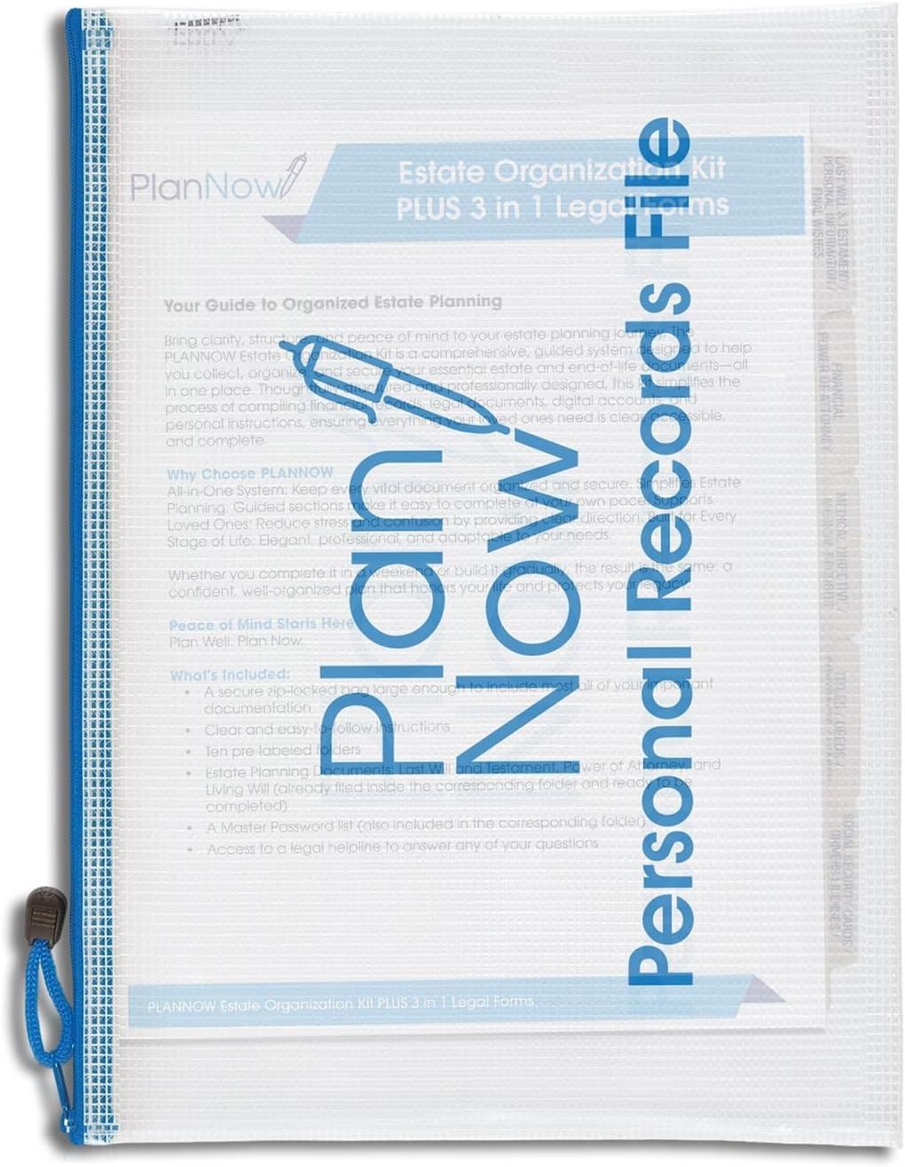 Estate Organization Kit – Guided Personal Records File with Clear Instructions | 3-in-1 Legal Estate Planning Documents | Master Password Log & 10 Pre-Labeled Dividers | Lifetime Legal Support