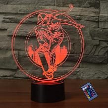 Optical Illusion 3D Skateboard Night Light 16 Colors Changing USB Power Remote Control Touch Switch Decor Lamp LED Table Desk Lamp