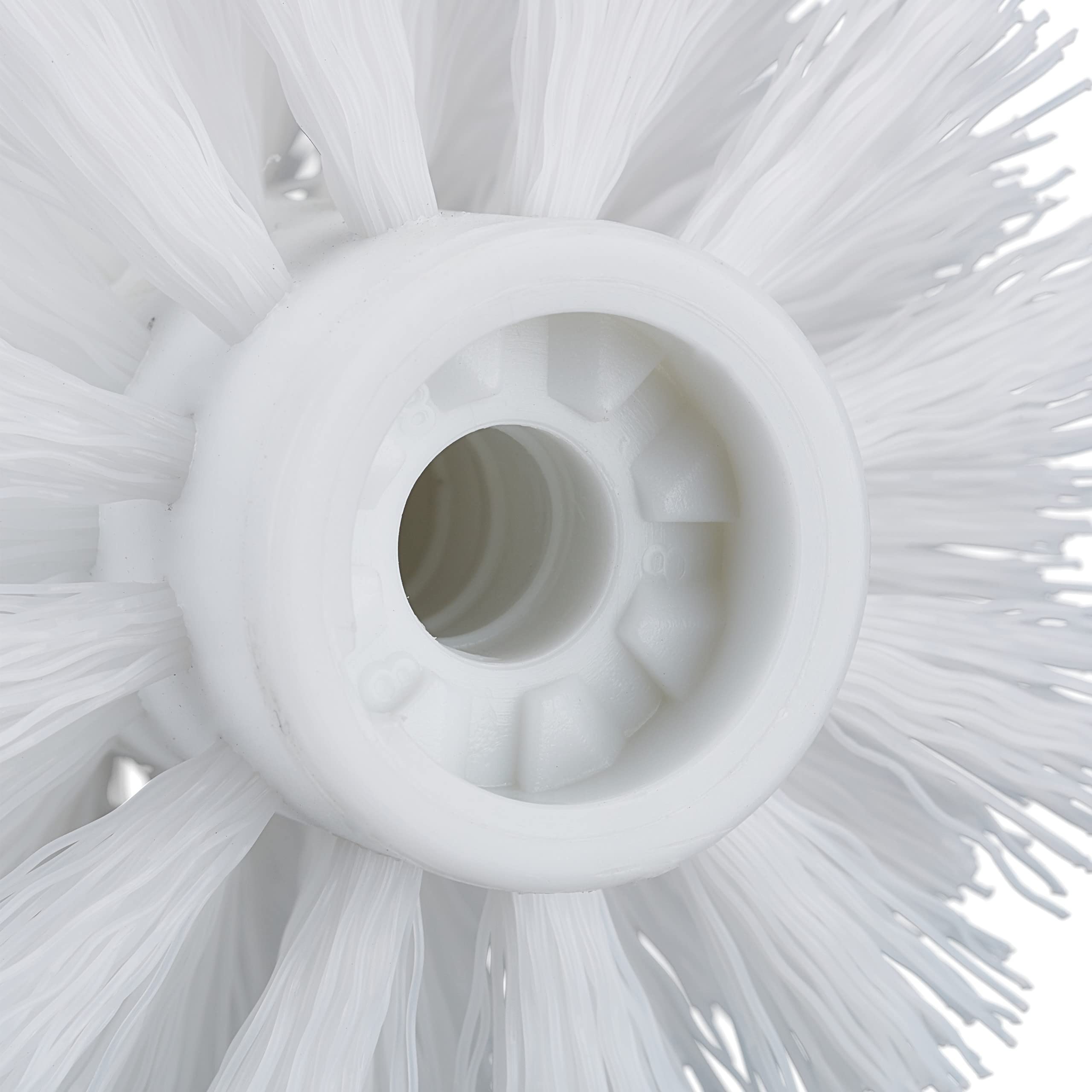 Juego 20 Cepillos de Recambio Escobilla de Baño, Plastico, Rosca de 9,5 mm y Diámetro de 8 cm, Blanco