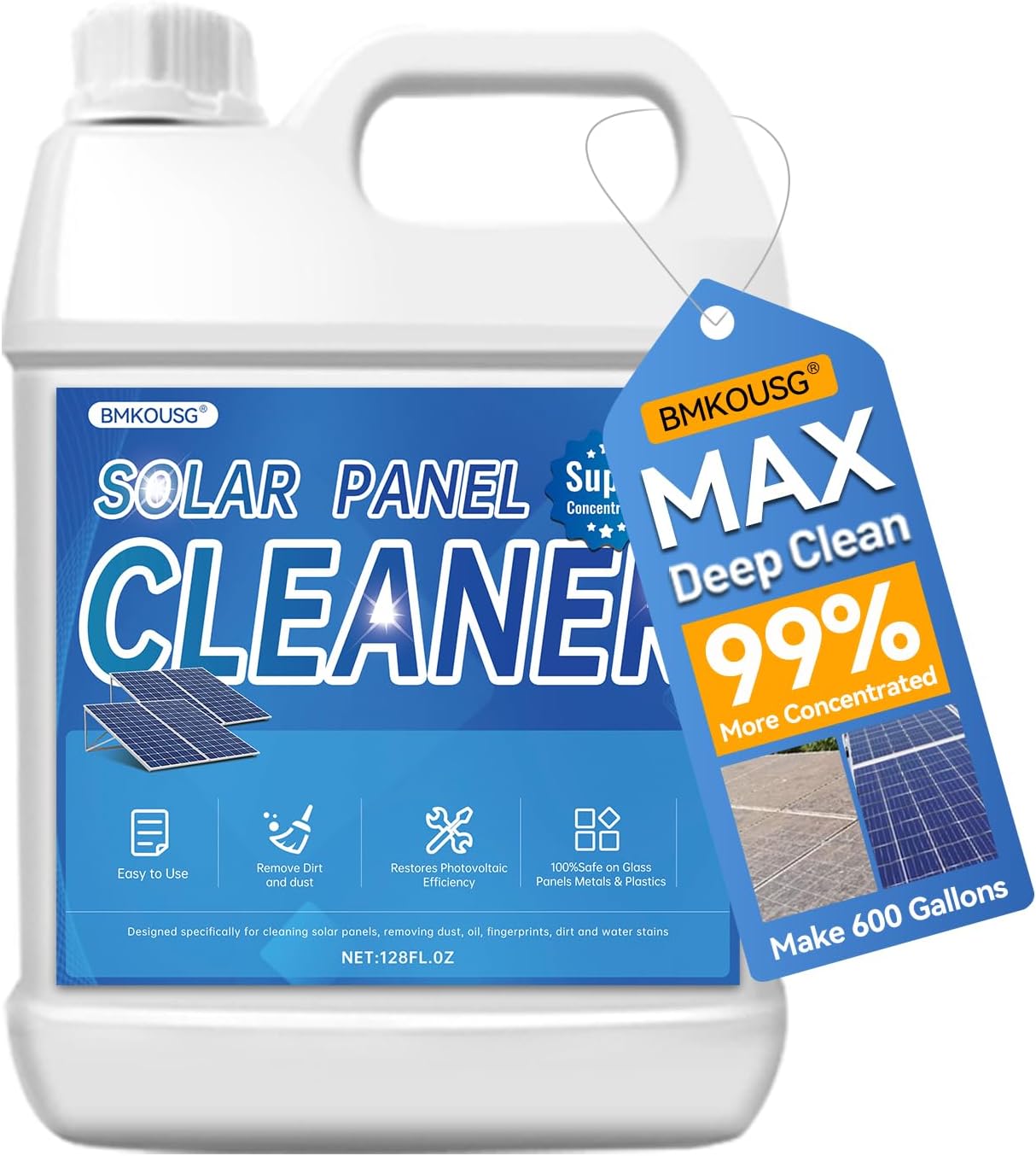 Solar Panel Cleaner Super Industrial Grade Concentrated Solar Panel Cleaning - Streak-Free & Fast Dry Remove Oils, Rust Stains, Dust, Droppings (3.8 KG)