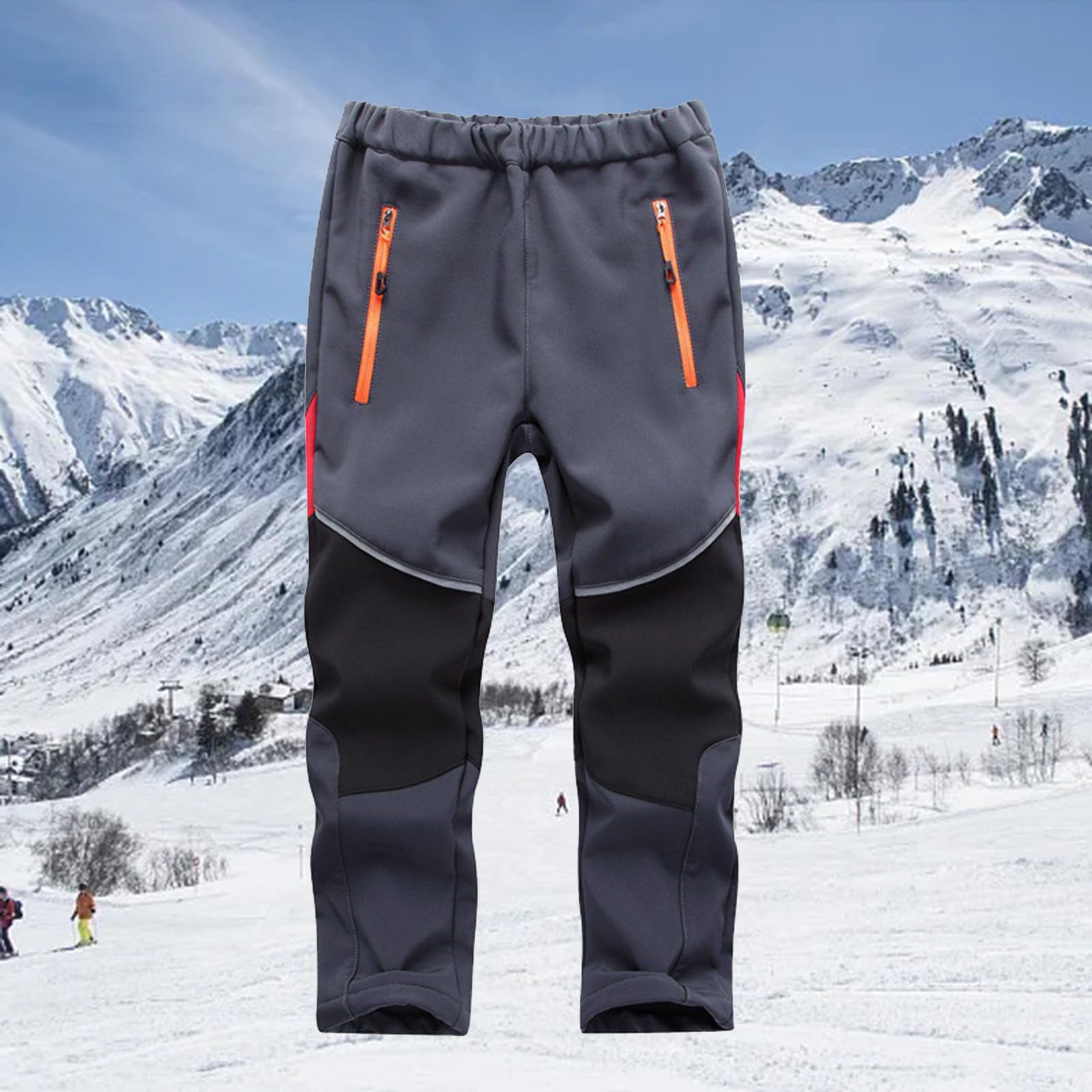 Générique Pantalon Ski Chaud Épais Garçon Enfant Patchwork Poche Décontracté Régulier Costume