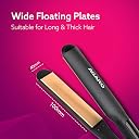 AGARO Elite Hair Straightener, Wide/Broad Plate, Keratin Infused Ceramic Coated Plate, For Long/Medium Hair, Adjustable Temperature, For Professional Straightening, For Women, Black gallery image