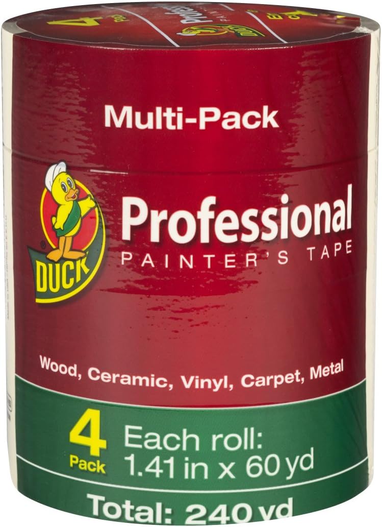 Duck Brand Professional Painter's Tape, 4-Pack, 1.41" X 60 Yd., Beige (1362492)