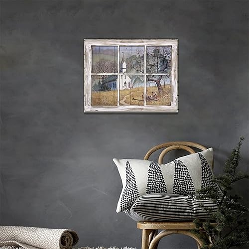 Miniatura 3 de Arte de pared de iglesia de campo, imágenes de iglesia cristiana, decoración de pared, ventana 3D, iglesia, lienzo, impresión, religión, fe, granja,
