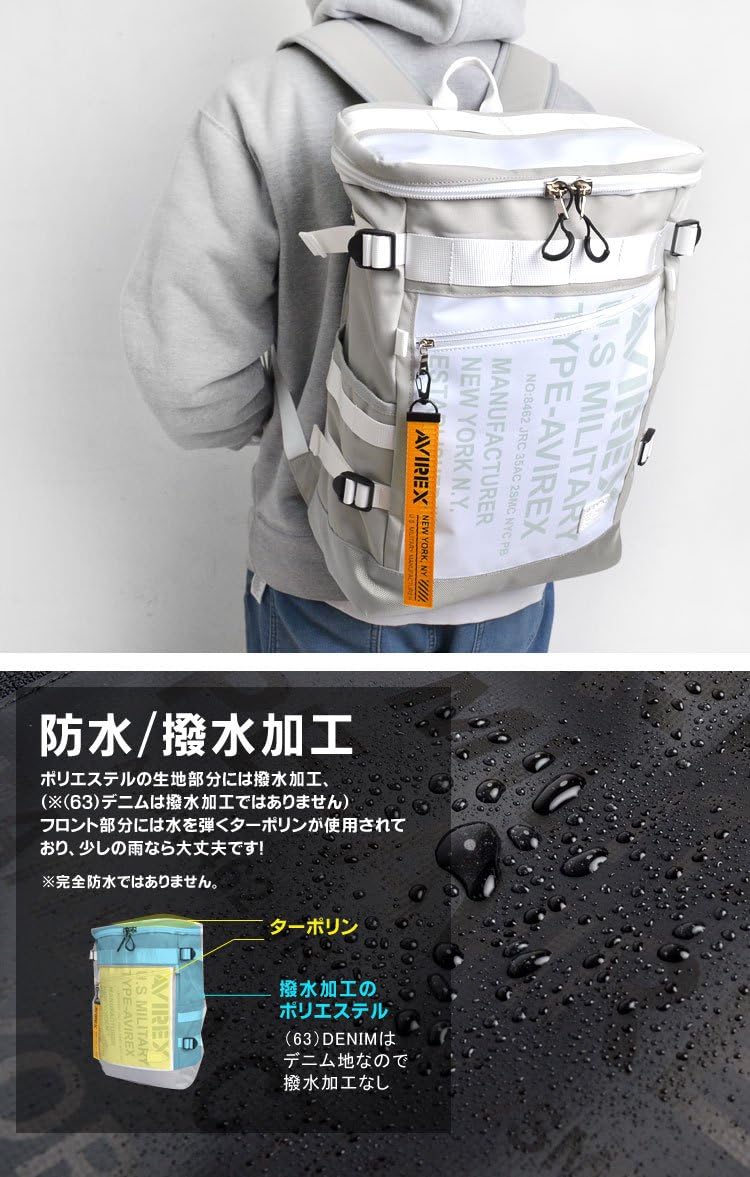 ＊新作＊ [アヴィレックス] AVIREX リュック メンズ アビレックス 大容量 防水 A4 20L リュックサック デイパック スクエア型