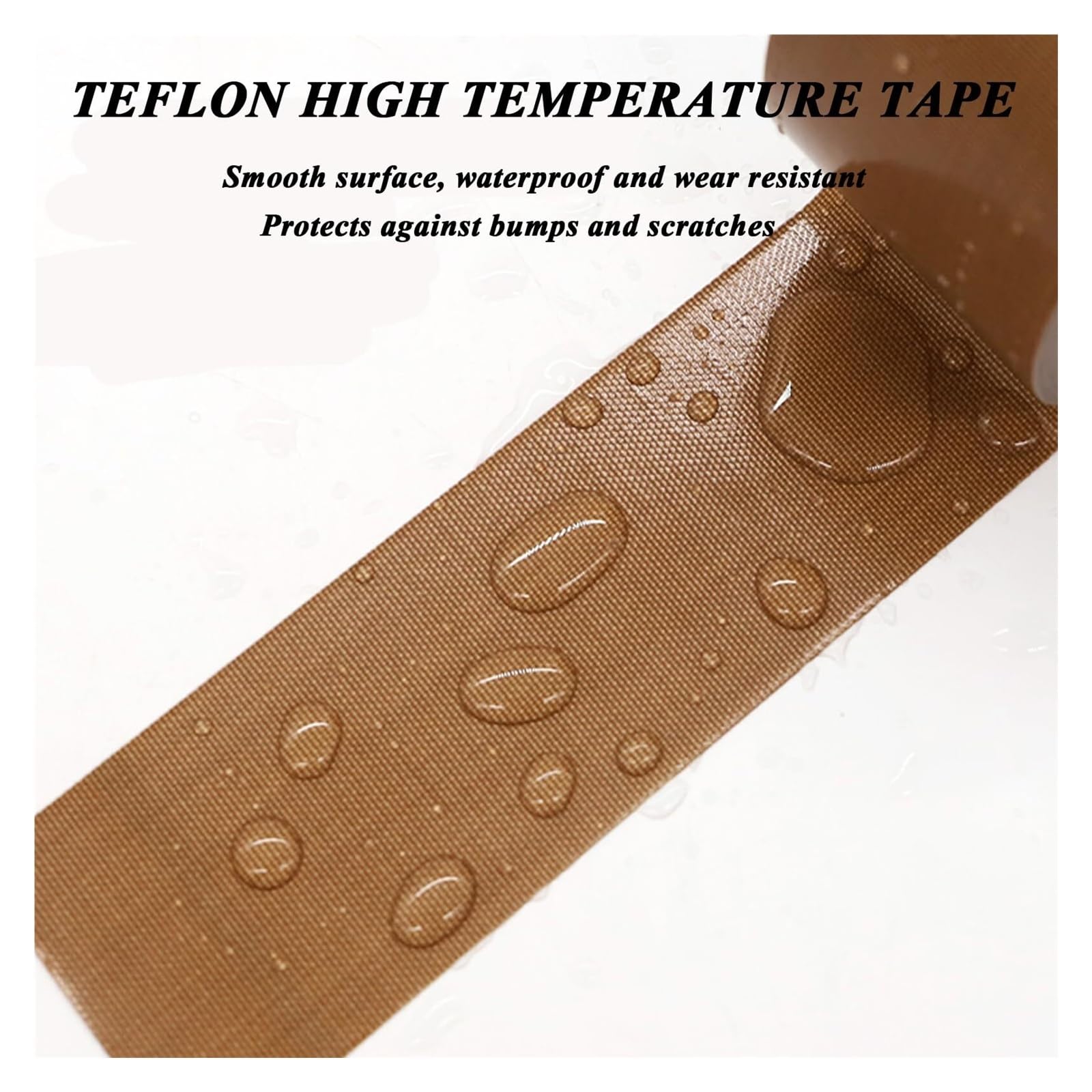 Nastro isolante in PTFE, spessore 0,13 mm/0,18 mm, rotolo da 10 m, nastro in tessuto di teflon, resistente alle alte temperature (300 °C) | Larghezza 10 mm-300 mm | Nastro resistente al calore for uso