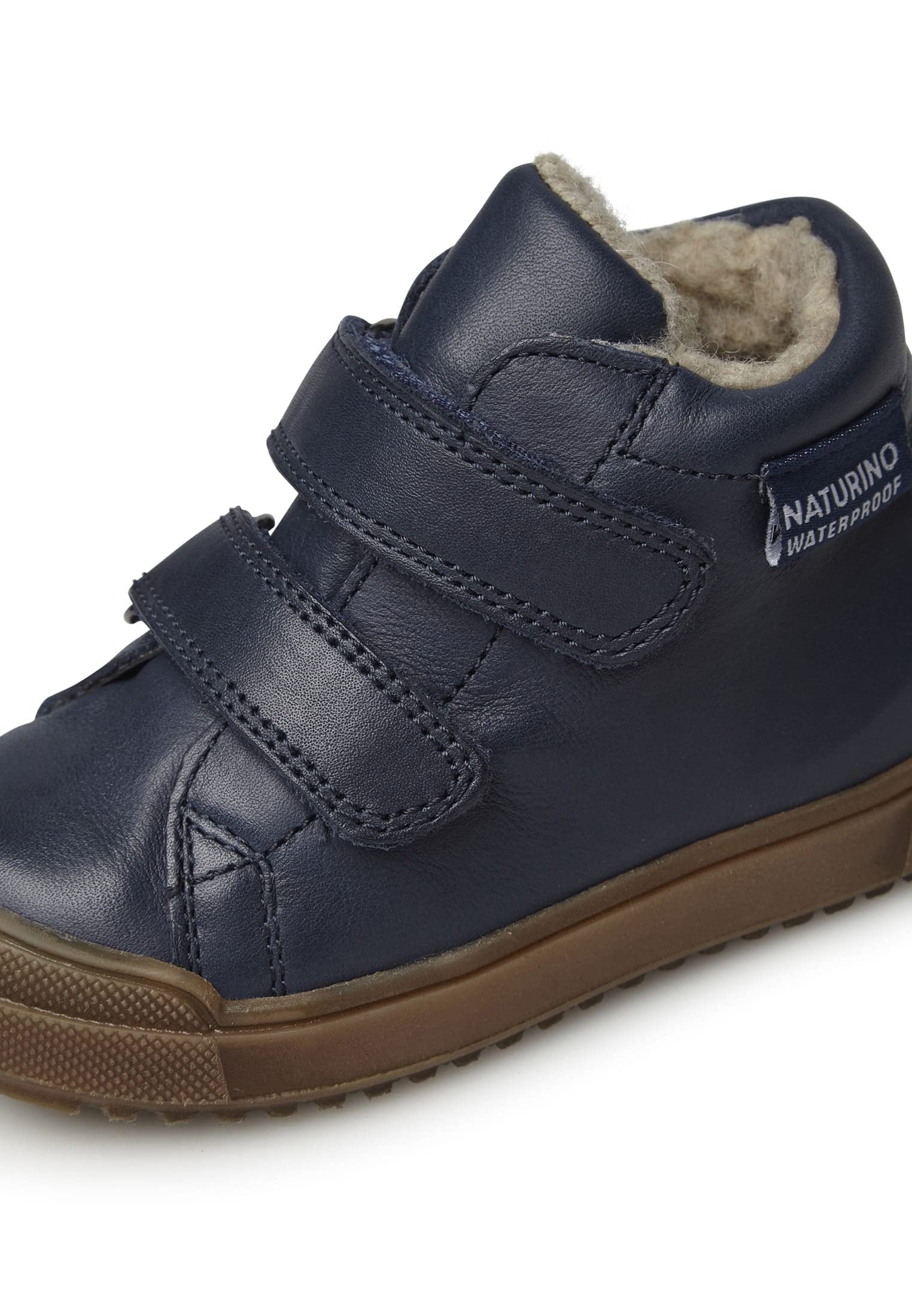 Naturino Scarponcini in Pelle con Fodera in Eco Shearling