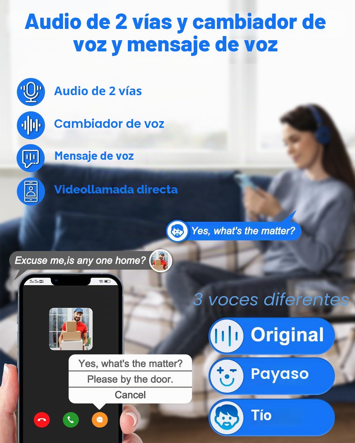 UCOCARE Timbre Inalámbrico con Cámara Exterior Impermeable, 4MP QHD WiFi Videoportero Timbre, Tarjeta de Memoria de 32 GB Incluida, Sin Tarifa de Suscripción Mensual, Detección Humana,Visión Nocturna