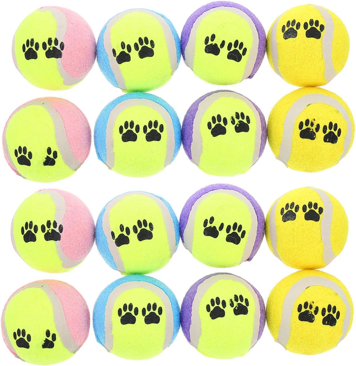ERINGOGO 16pcs Pet Tennis Balls for Dogs Small Plush Dog Training Balls Diameter 7cm Random Color Sturdy Rubber Outdoor Puppy for Active Play