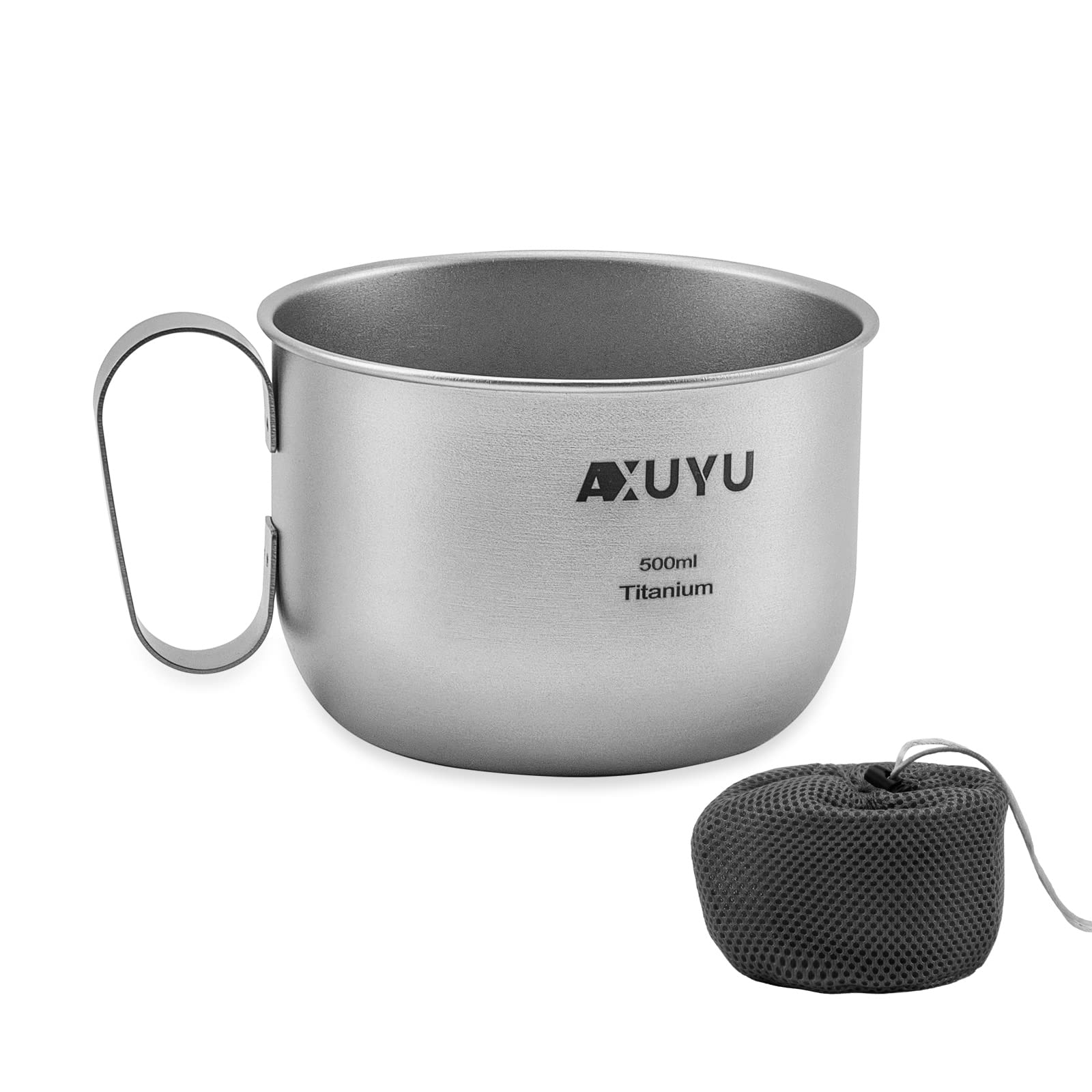 500 ml tytanowy kubek kempingowy z solidnym sztywnym uchwytem tytanowy kubek na wodę herbatę kawę na podróż z plecakiem kemping piknik wędrówki na świeżym powietrzu