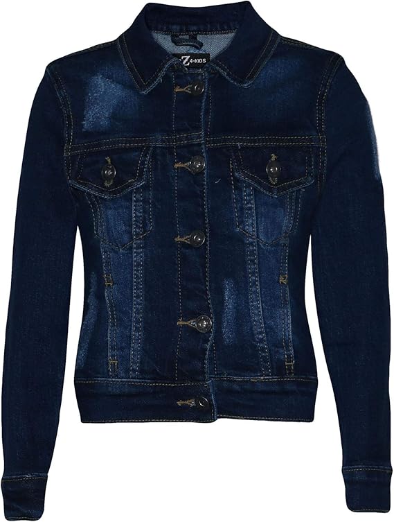 Amazon Com Kids Girls Denim Jacket Designer Ripped Jeans Jackets Fashion Coat Age 3 13 Year Clothing Shoes Jewelry