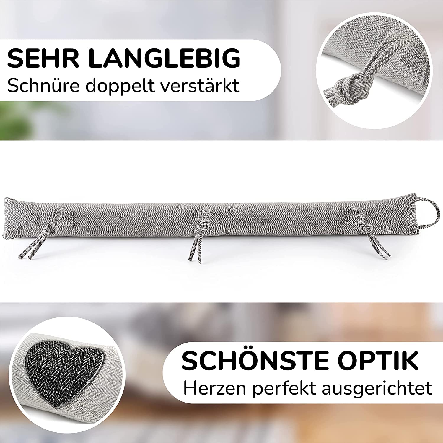 Lyvanas Zugluftstopper für Türen TESTSIEGER* Modell 2026-90cm Windstopper Tür extra dicht & langlebig zum Energie sparen - Schonender universal Zugluftstopper Fenster & Tür