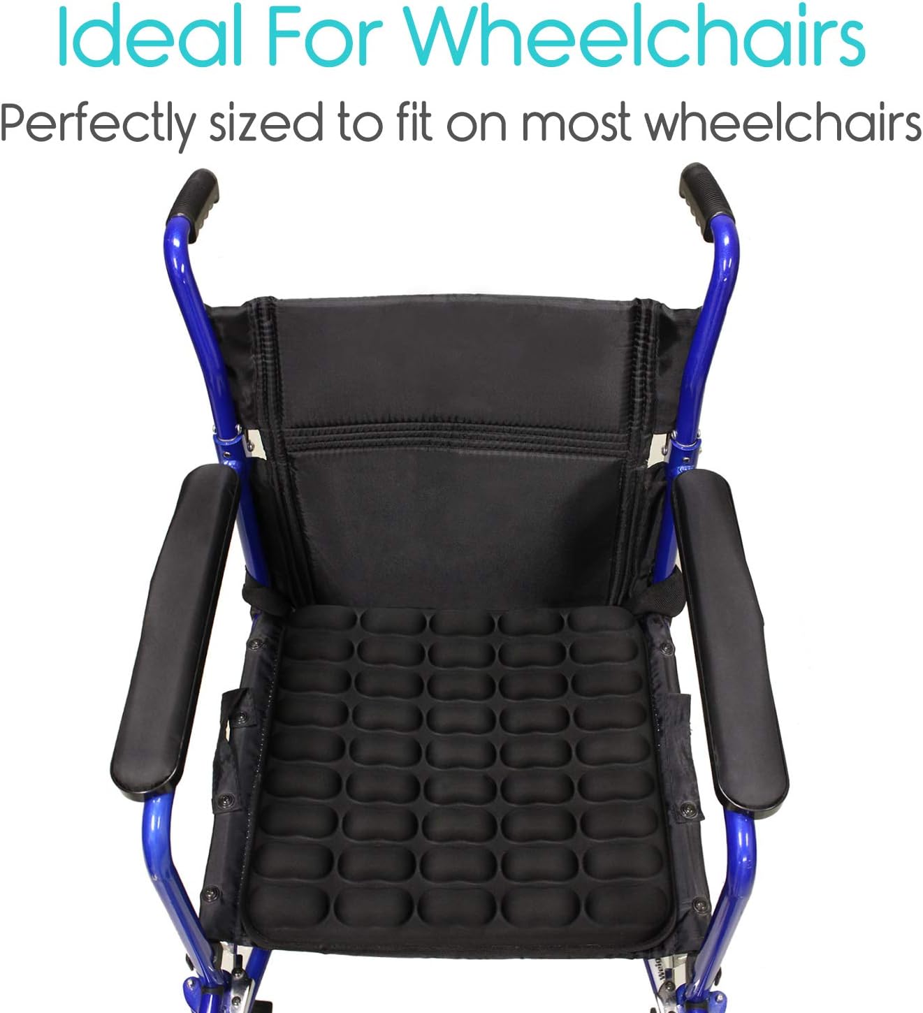 Vive Max Gel Seat Cushion - Orthopedic, Bariatric Coccyx Pillow for Car, Truck Drivers, Wheelchair, Airplane, Stadium, and Office - Firm Pad for Sciatica, Back and Tailbone - Comfortable Pain Relief