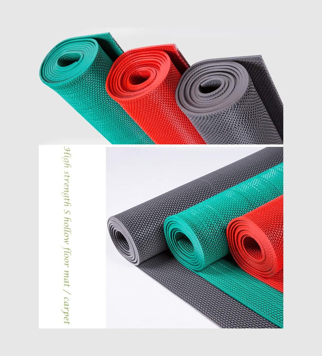 Non-Slip mats Hollow Bathroom Non-Slip Carpet Kitchen Waterproof pad can be Cut Environmentally Friendly Rubber mat 50ft (red,W 35.43in*L 49.21)