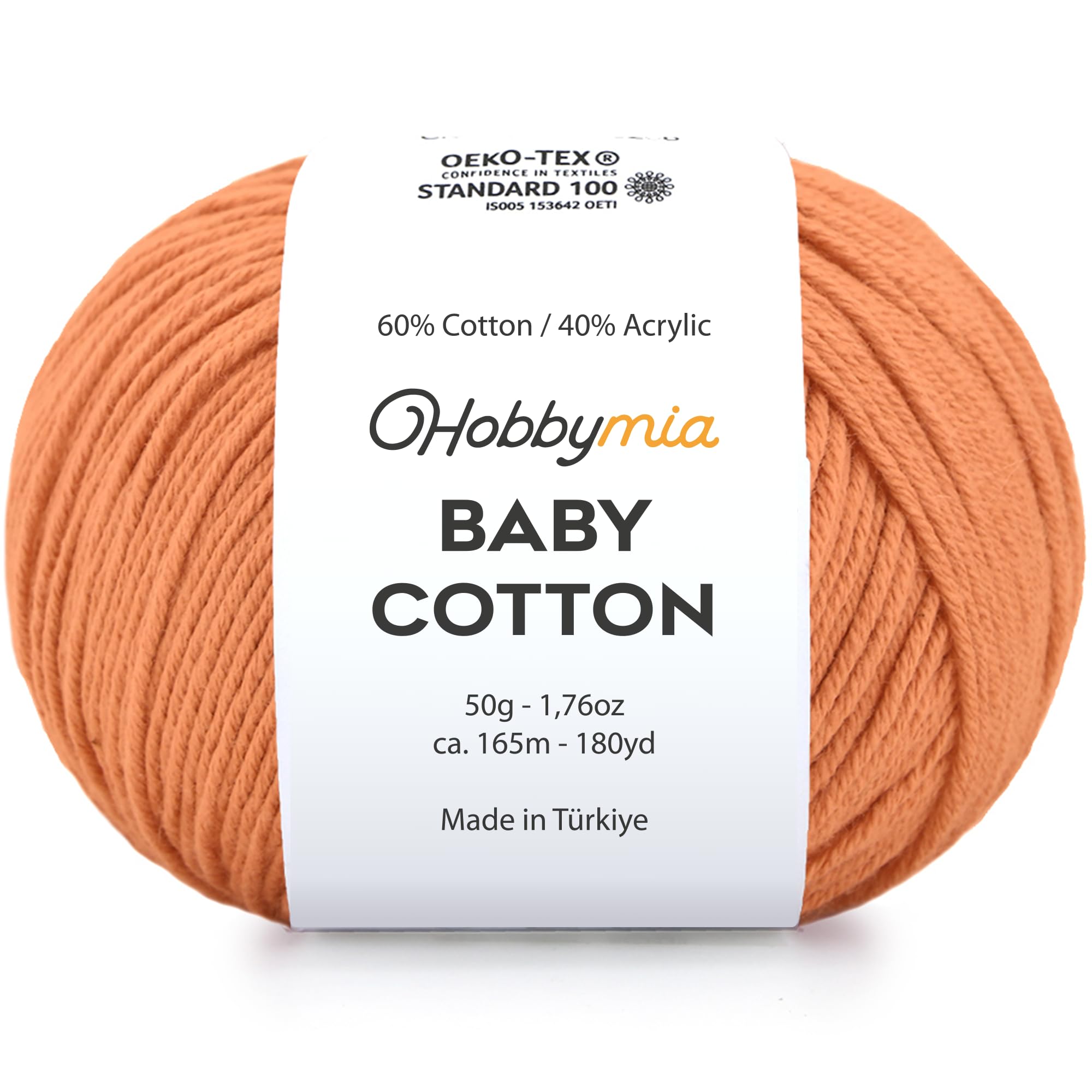 Baby Cotton Blend Yarn – Soft Sport Weight Yarn for Crochet & Amigurumi - 50g/180yds - 60% Cotton 40% Acrylic - Ideal for Baby & Knitting Proj.(Neon Green, 1 Ball) — view 11