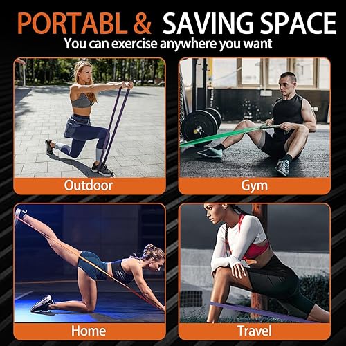 Miniatura 6 de Nexora Juego de bandas de resistencia, bandas de entrenamiento, bandas de ejercicio, bandas elásticas para ejercicio, bandas elásticas para terapia