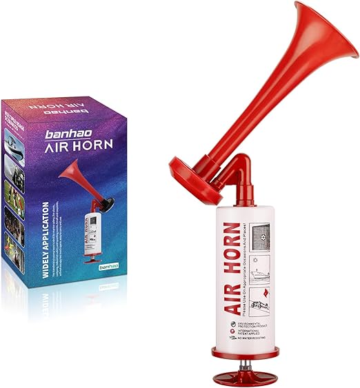 Bear Horn Self Defense, Super Loud HandHeld air Horn for Boats Events Camping Reusable, Sports Pump Loud Noise Maker for Boating Sports Events Birthday Party BANHAO