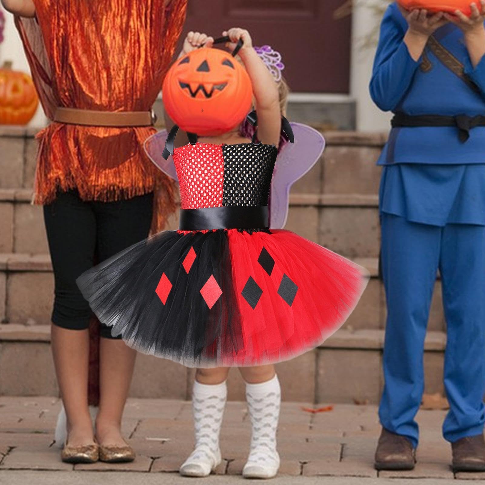 Generico Costume Clown Per Bambine Divertente Vestito Tutù Di Halloween Con