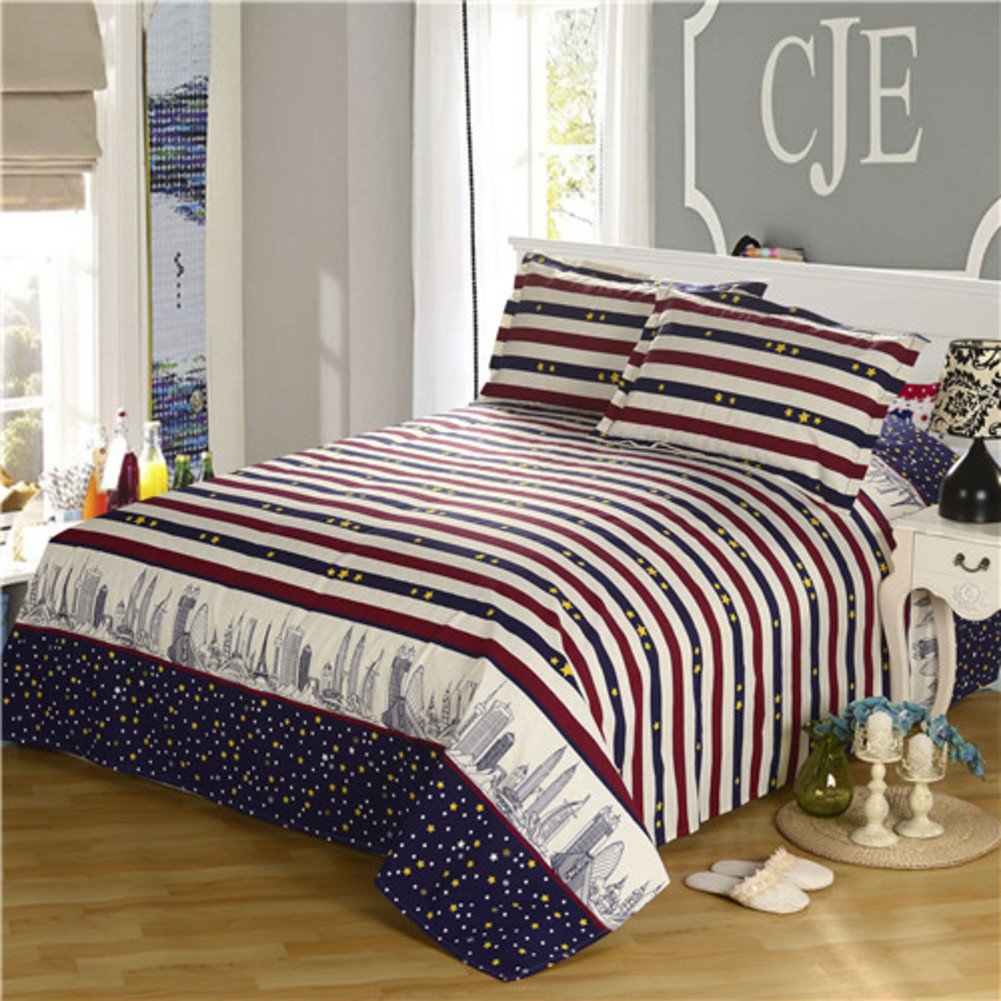Coton rembourré double lits jumeaux 200x230cm drap feuilles de grossiers -A