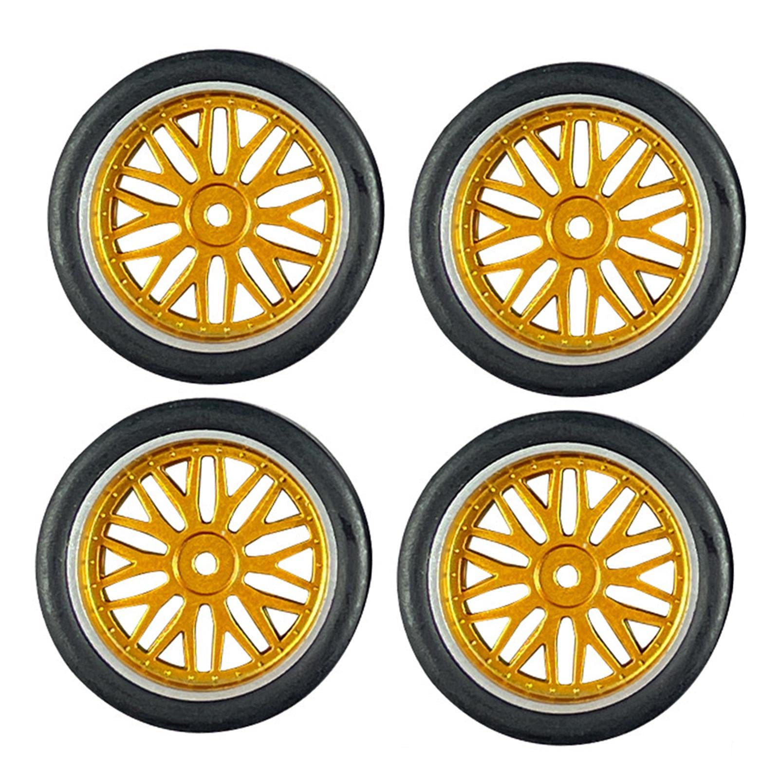 Juego De 4 Neumáticos De Rally Para RC 1:18 – Diámetro 32 Mm, Llantas Y Neumáticos De Repuesto En Amarillo