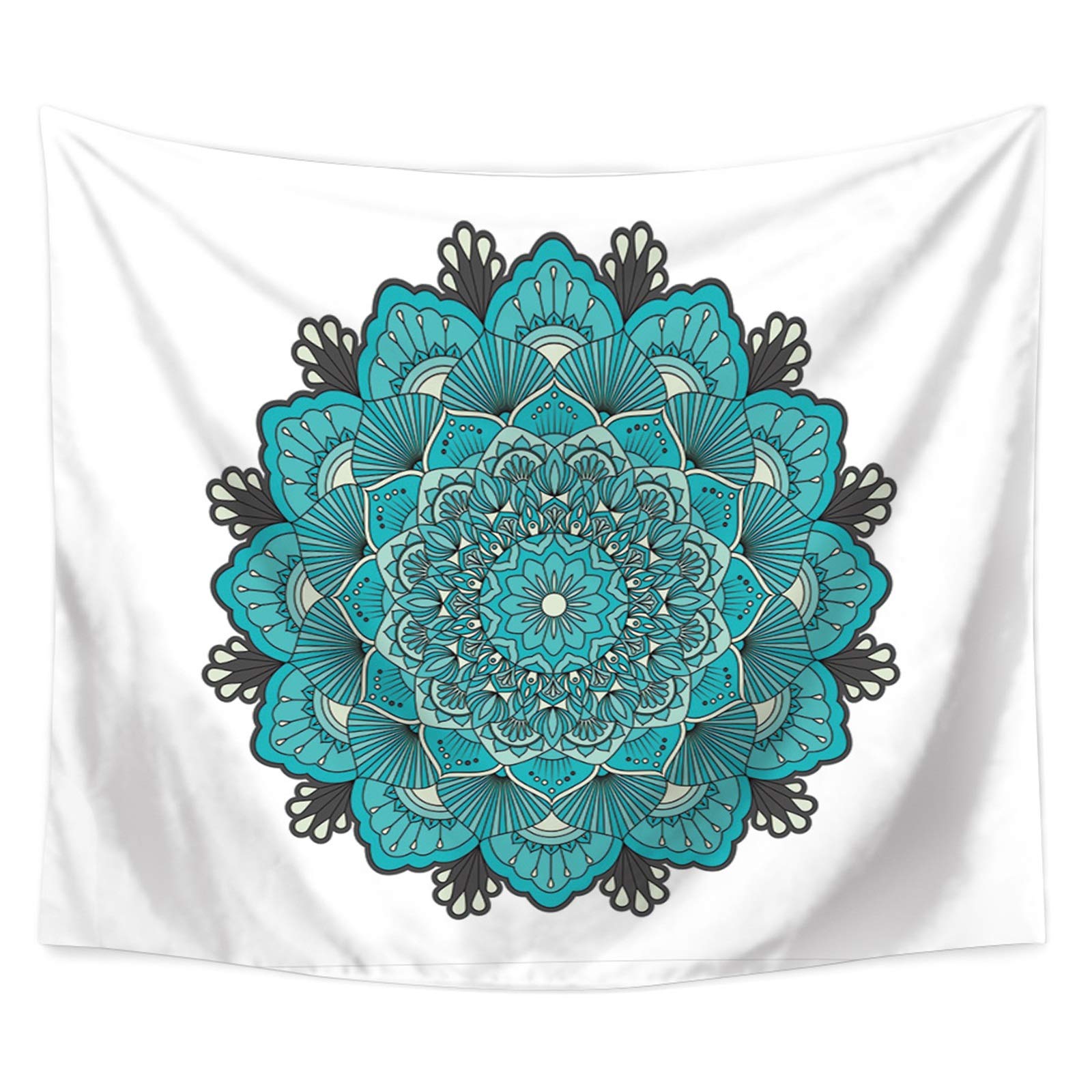 Tapisserie murale fleur bleue 200x150cm style vintage H pour decoration de salon
