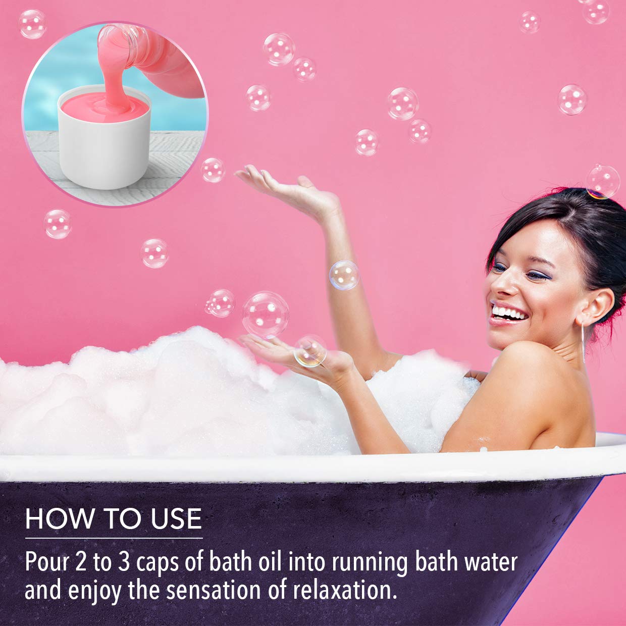Espuma de Baño Rosa 1000ml - Cuidado del Cuerpo - Buen Sueño - Belleza - Baño - Cuidado del Cuerpo - Bienestar - Aromaterapia - Spa - Aroma de Rosa - Baños de Burbujas